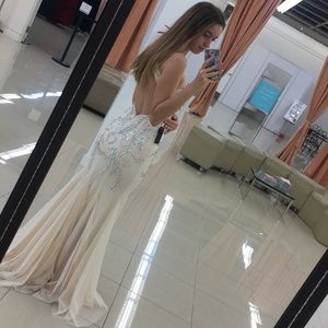 White sparkly prom dress